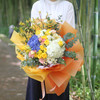 青春故事丨蓝白绣球黄玫瑰混合花束 商品缩略图2