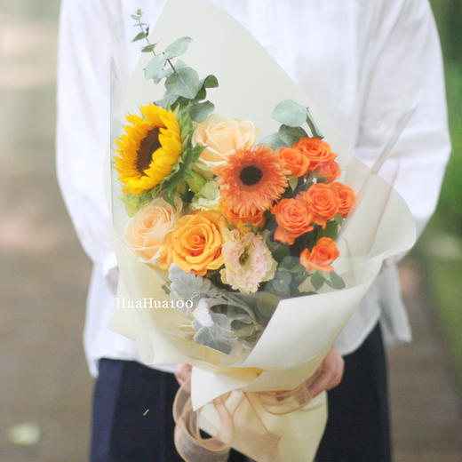 美好时光（A、B款入）丨向日葵香槟玫瑰精致花束 商品图4