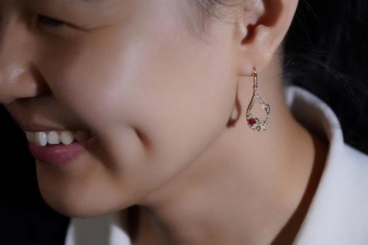 【喆】【花团锦簇】红宝石耳坠 商品图4