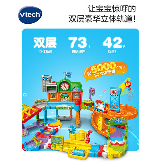 伟易达豪华版电动火车站轨道小火车儿童电动赛车汽车玩具套装男孩 商品图4