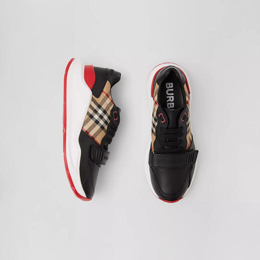 BURBERRY 博柏利 女士皮革拼 Vintage 格纹棉质运动鞋 格子 8038184 A7626 商品图1