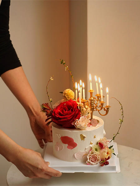 红色系烛台鲜花 商品图2