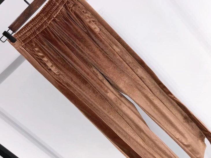 清仓gallianolandor进口丝绒时尚阔腿休闲裤男女款