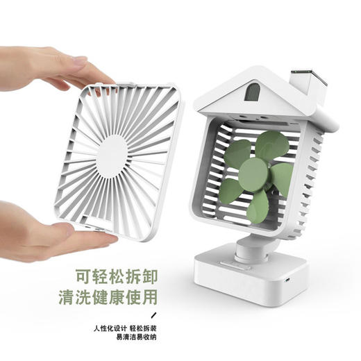 【家用电器】usb桌面制冷双喷雾加湿充电水冷空调扇 商品图1