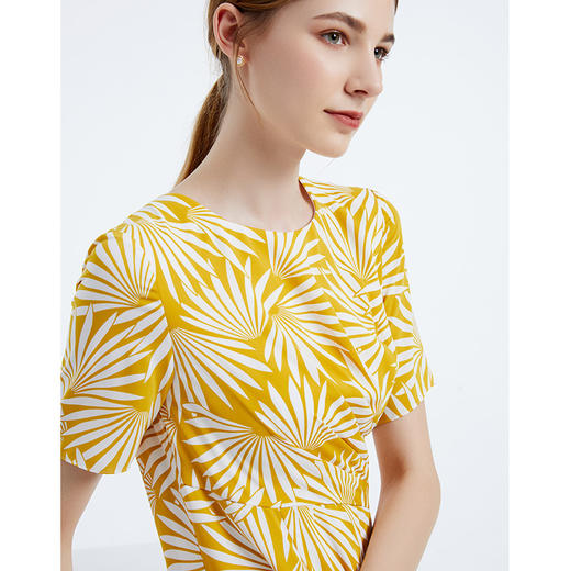 EITIE爱特爱夏季新款时尚百搭气质清新印花收腰A字显瘦连衣裙6607348 商品图2