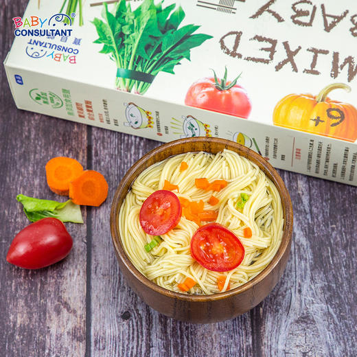 宝贝顾问中国台湾进口宝宝辅食面婴儿蔬菜面条细面无添加盐盒装200g 商品图2