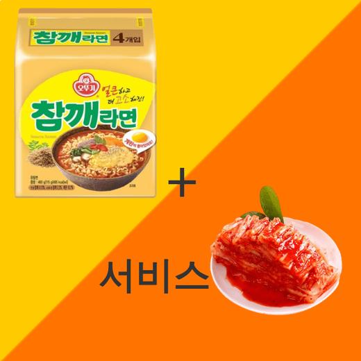 [묶음] 오뚜기 참깨라면 멀티115g*4+ 신가식탁 맛김치450g 商品图0