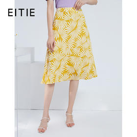 EITIE爱特爱夏季新款时尚气质清新印花A字显瘦百搭中腰半身裙6606306