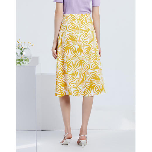 EITIE爱特爱夏季新款时尚气质清新印花A字显瘦百搭中腰半身裙6606306 商品图3