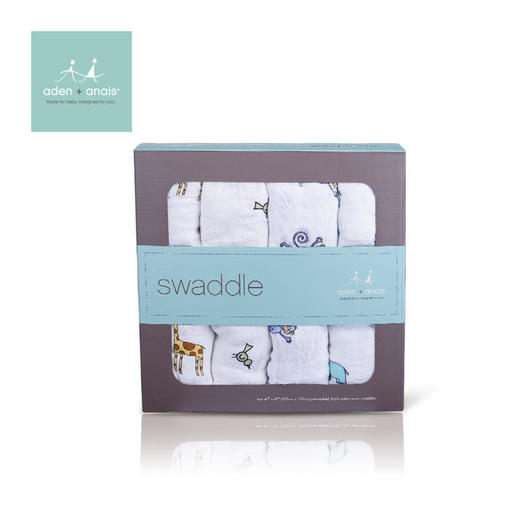 美国aden+anais 婴儿多功能加厚舒适襁褓包巾4只装 （不支持无理由退换）[福利品] 商品图1