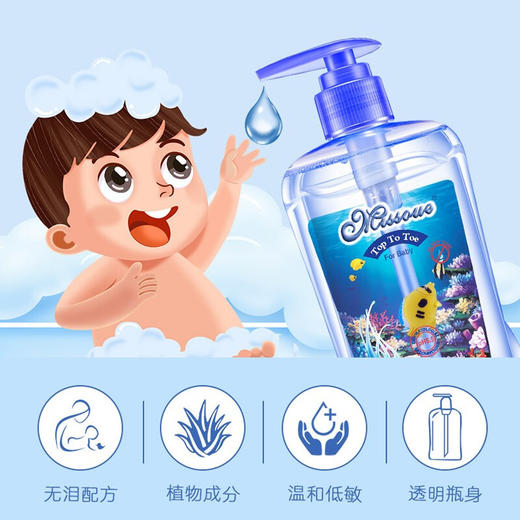 中国香港蜜语婴儿二合一洗发沐浴露500ml/220ml 两种规格 使用便捷 111957/111958 商品图1