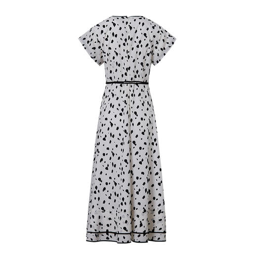 VIMAGE纬漫纪女装夏季新款V领系带雪纺高腰显瘦气质连衣裙长款薄V1507161连衣裙 商品图6