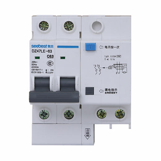 视贝漏电断路器 DZ47LE-63 2P 商品图0