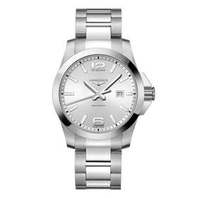 【包税】预定款1个月 LONGINES/浪琴  康卡斯系列 石英表银盘精钢表壳钢链男表43毫米L3.760.4.76.6