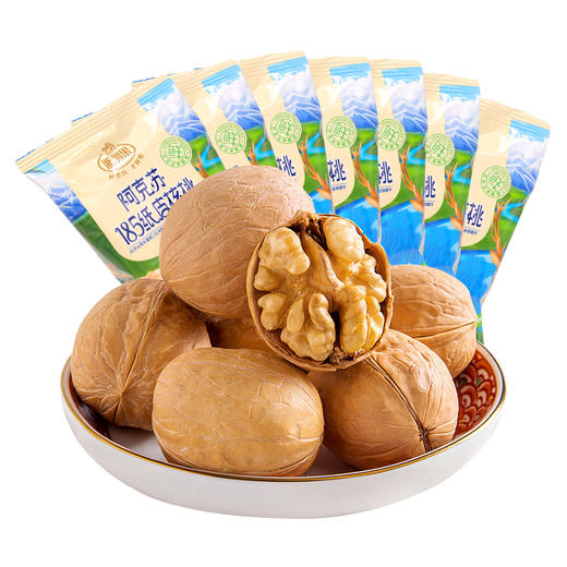 【新品上线】浙疆果 新疆纸皮核桃薄皮2020新货阿克苏185薄壳手剥 草本味熟核桃 孕妇零食 休闲食品 坚果炒货 1000g-草本味-礼盒装 商品图3