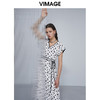 VIMAGE纬漫纪女装夏季新款V领系带雪纺高腰显瘦气质连衣裙长款薄V1507161连衣裙 商品缩略图1