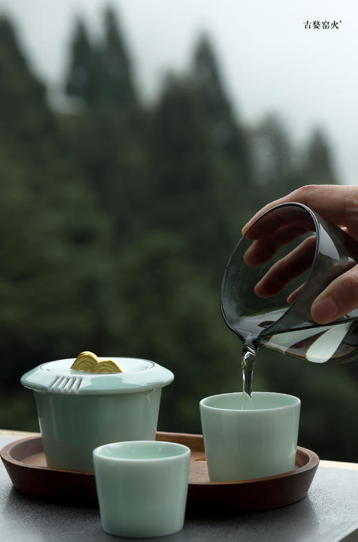 玉青瓷 山水 商品图0