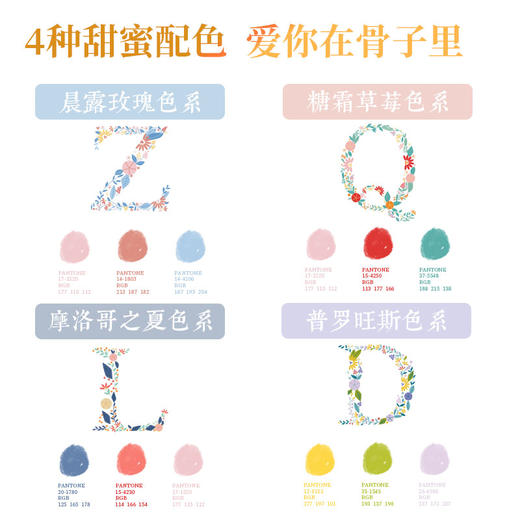 『繁花字母材料包』水溶布印图案方便刺绣 T恤短袖衣服diy 商品图3