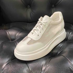 LFGJ  2279  牛皮搭网纱圆头简约镂空系带松糕底舒适时尚休闲鞋