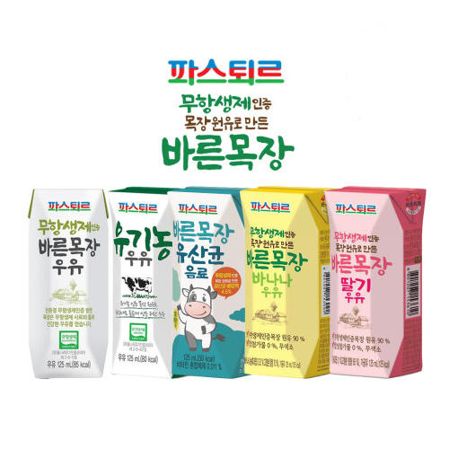 【限时活动  18赠6】韩国乐天帕斯特牧场牛奶香蕉味草莓味乳酸菌牛奶125ml*3 常温奶 商品图0