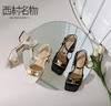 西村名物2021夏季新款金属扣时尚中跟凉鞋T21BG24091 商品缩略图1