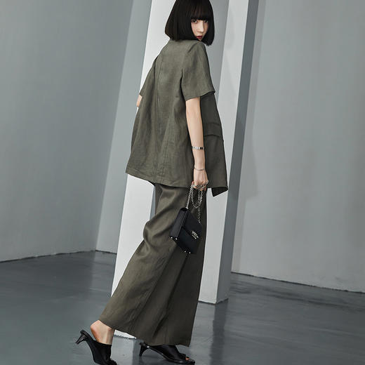 【99元/2件任选|不退换】100%亚麻夏季薄款短袖西服套装 商品图0