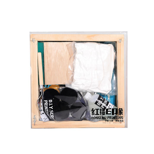印象红楼 文创大观园系列油墨木框丝网印模板滚动丝网印刷套装 商品图1