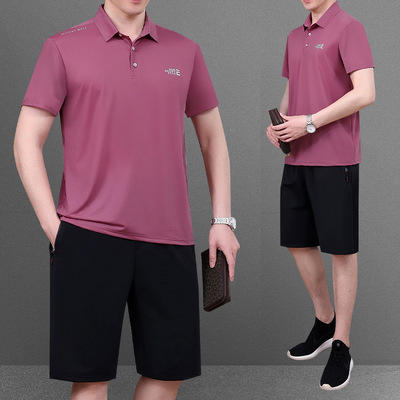 SP  166D--8运动套装男休闲大码爸爸夏装薄款 商品图1