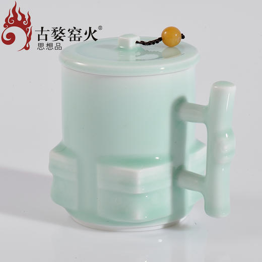 玉青瓷 四方如意养心杯 商品图1
