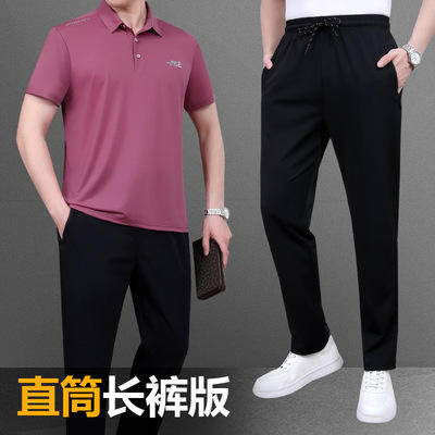 SP  166D--8运动套装男休闲大码爸爸夏装薄款 商品图3