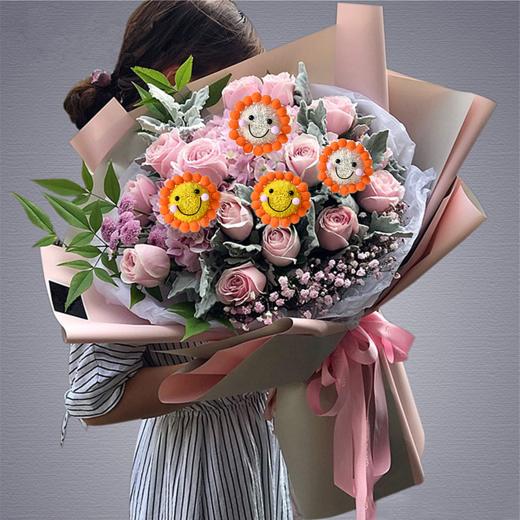 六一乒乓菊笑脸花束礼盒4选1含配送 商品图0