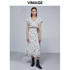 VIMAGE纬漫纪女装夏季新款V领系带雪纺高腰显瘦气质连衣裙长款薄V1507161连衣裙 商品缩略图0