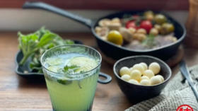 无糖莫吉托/鳖蛋/拌冰草/黑椒牛排/酱油煎蘑菇/煎小番茄【我用早餐叫醒你-38】