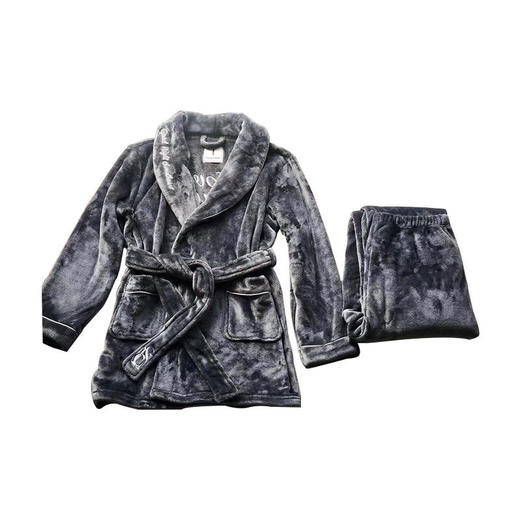 积分兑换 | Huang'sHome男士家居服2件套加厚连帽男士浴袍家居服（不支持无理由退换）[福利品] 商品图0