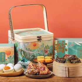 菓然匠子 端午高端见素粽子礼盒（手工粽子*6+手工绿豆糕*4+海鸭蛋*4+艾草香囊）