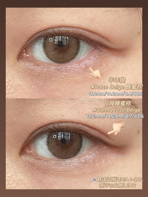 【白狮超推荐！】韩国正版idol旗下 · 蜂蜜棕 · 半年抛 ·14.0mm中小直径 商品图2