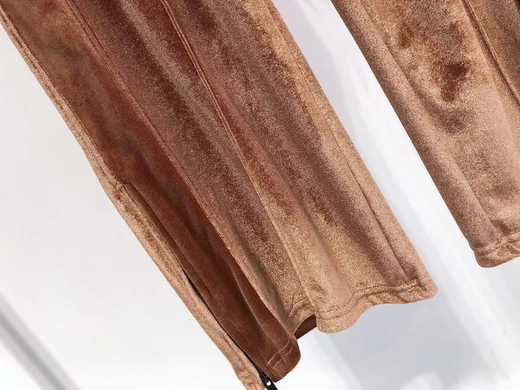 清仓gallianolandor进口丝绒时尚阔腿休闲裤男女款