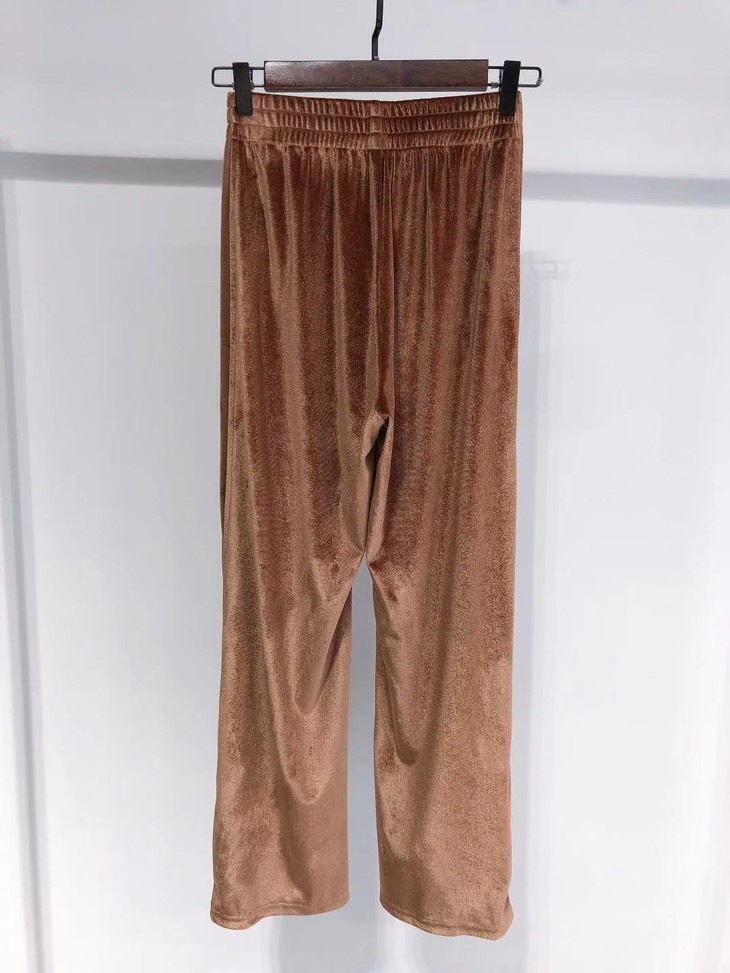 清仓gallianolandor进口丝绒时尚阔腿休闲裤男女款