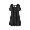 HOLONOMIC 原创褶皱系带少女设计感黑色方领泡泡袖连衣裙 商品缩略图4