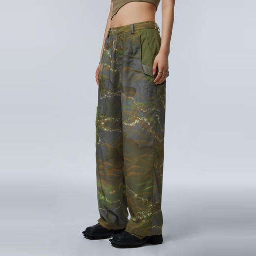 HOLONOMIC「第八大陆」原创解构拼接设计感小众宽松印花阔腿裤 商品图1