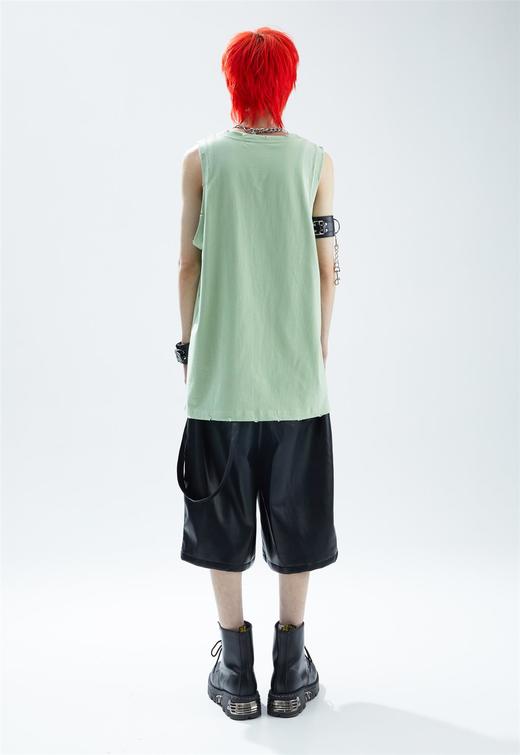 SFTTR 2021SS 基础胶牌微破坏磨边打底叠穿黑/绿/灰宽松内搭背心 商品图0