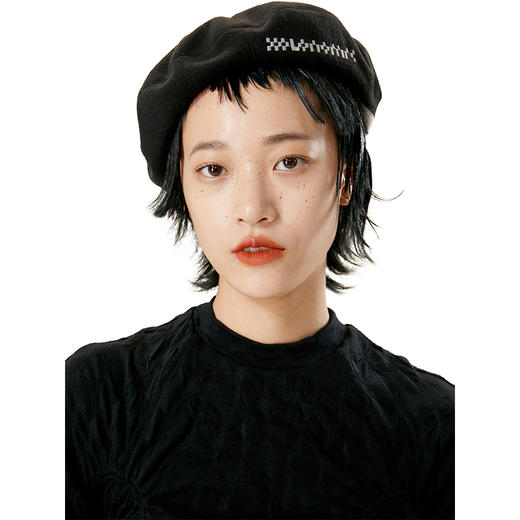 HOLONOMIC 原创设计棋盘格拼接贝雷帽 商品图2