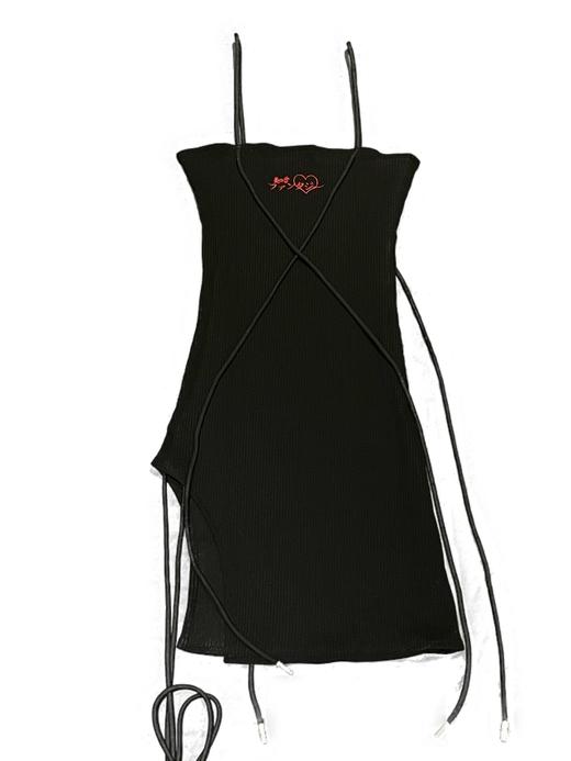 MATEMATE原创美之爱日文刺绣忍者多变绑带多绑法紧身纯欲连衣裙 商品图4