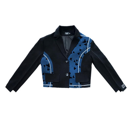 fragileheart易碎商店 蓝色蝴蝶拼接西装外套女设计感小众半身裙 商品图4