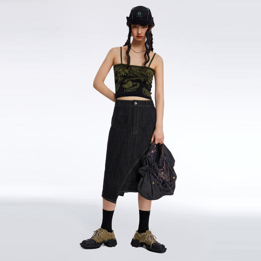 HOLONOMIC「第八大陆」原创设计印花拼接荷叶边单肩手提斜挎包 商品图3