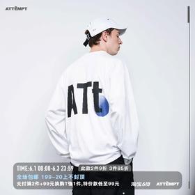 ATTEMPT 定番产品 "ATt" LOGO Tee 渐变几何印花宽松落肩长袖T恤
