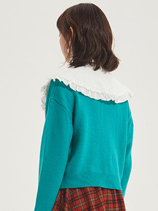 百搭少女感荷叶木耳边绑带假领子衬衣领毛衣领秋冬心机搭配单品 商品图2