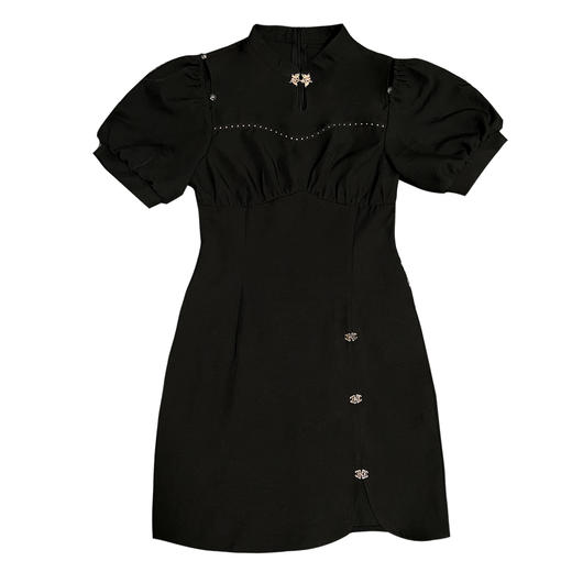 重工小众暗黑甜酷流行改良旗袍小个子女生心机显瘦连衣裙原创设计 商品图4