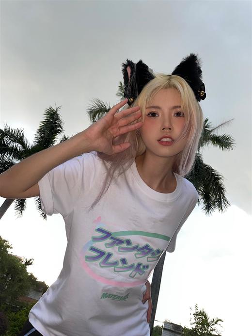 MATEMATE原创日文logo甜酷夏日情侣宽松纯欲短袖T恤 商品图2