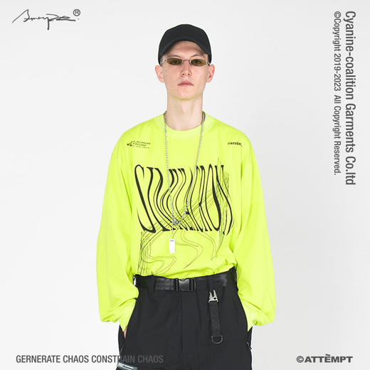 ATTEMPT 定番产品  变形印花长袖TEE 新款设计感宽松T恤 三色入 商品图2